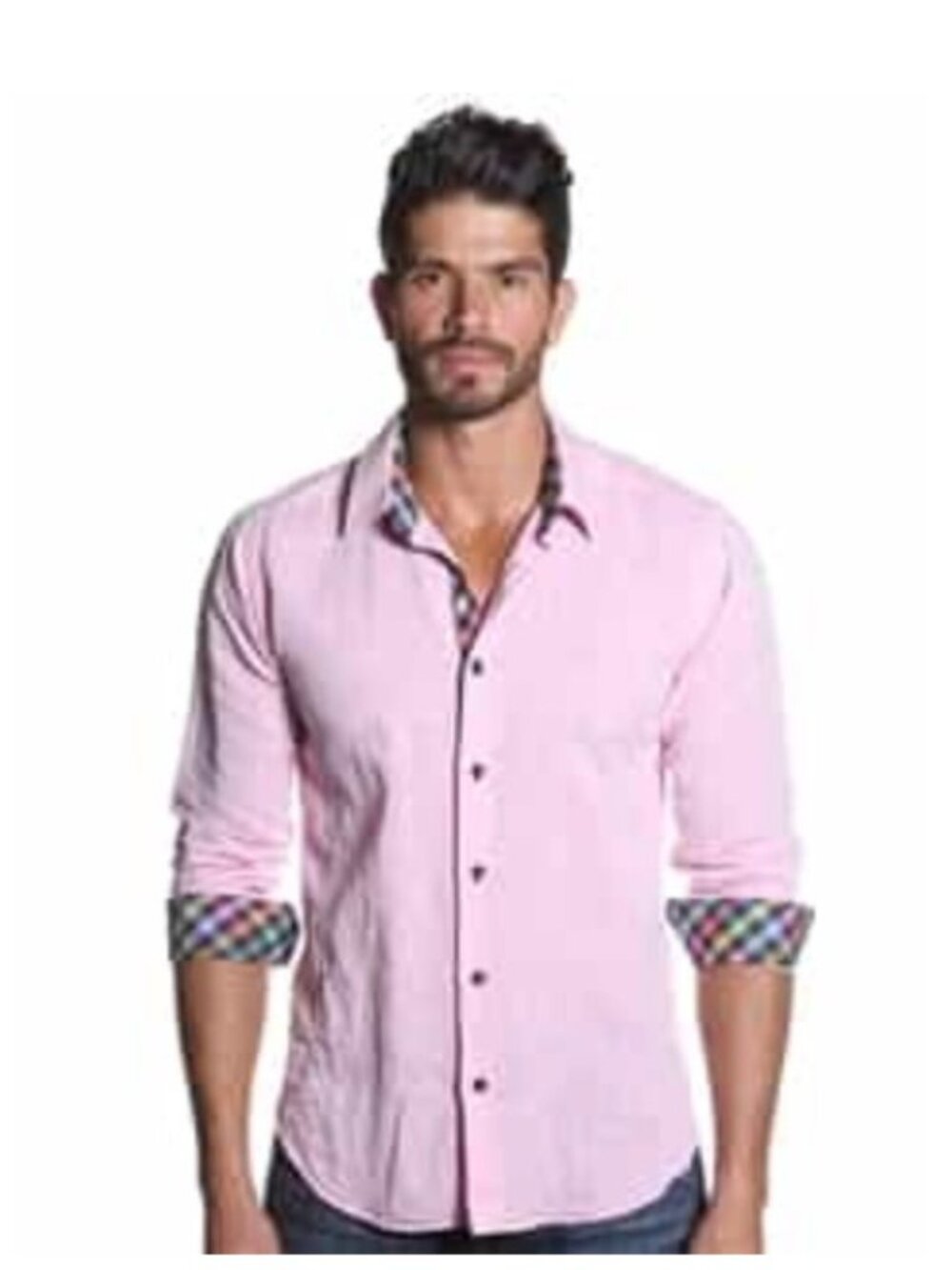 Jared Lang Linen Long Sleeve Button Up Shirt Pink Mens‎ 3XL New